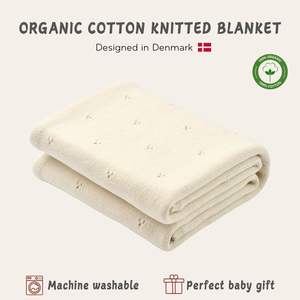 Manta <span class=keywords><strong>de</strong></span> Algodón al por Mayor, Mantas <span class=keywords><strong>de</strong></span> Bebé Tejidas con Punto Calado para Niños y Niñas - Manta Ligera y Suave para Bebés - Product Image 2