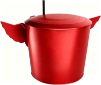 Gobelet personnalisé à double paroi avec poignée, design aile de cygne, réutilisable, pour popcorn, pailles, collations et boissons, thème cinéma et parc d'attractions