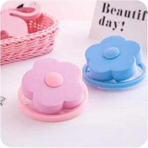 Filtro flotante para lavadora, removedor de pelusas, limpiador de ropa portátil con forma de flor rosa y azul para el cuidado de la ropa - Product Image 2