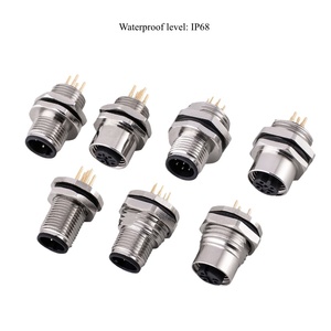 M12 DIN 2-17pin IP67 không thấm nước ô tô Bảng điều chỉnh gắn kết nối đồng mạ vàng danh bạ nam/nữ Hàn PCB tương thích - Product Image 4