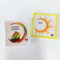 Écussons tissés AoSheng avec bordure Merrow, badges personnalisés avec logo, 100 % tissés, thermocollants