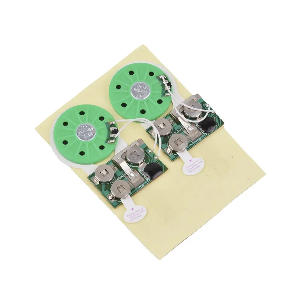 Micro sound voice music chip module for greeting card and postcard