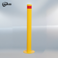 KAVASS Prix d'usine Revêtement en poudre-Base plaquée Acier jaune de sécurité Surface fixe Borne de stationnement avec poteau de fixation