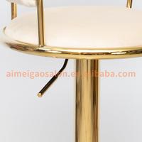 Vente en gros de tabourets pivotants hauts en métal or argent cuir synthétique blanc mobilier de comptoir de chaise de bar pour restaurant cuisine