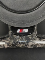 Volant en cuir et fibre de carbone forgée pour Audi A3/A4/A5/A6/Q3/Q5/Q7/S3/S4/RS3/S Line - Amélioration personnalisée avec bande décorative