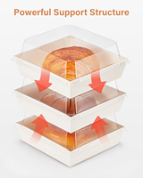 Vente directe d'usine, boîtes à charcuterie jetables en papier kraft avec couvercles transparents sécurisés pour sandwichs japonais, sandos