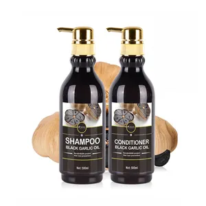 Shampooing à l'huile d'ail noir hydratant Mokeru de marque privée huile nourrissante contrôle des dommages réparé shampooing à l'ail noir lissant