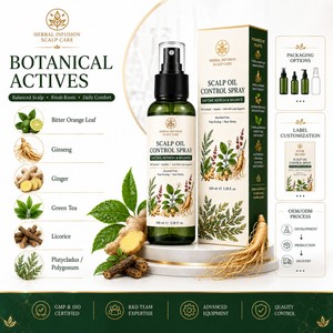 Custom Private Label Leave in Scalp Treatment Oil Control Herbal Scalp <strong>Spray</strong> with Anti-Dandruff and Dry &amp; Itchy Refresh Mist - Product Image 5