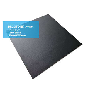 <span class=keywords><strong>Plafond</strong></span> suspendu Tuile de gypse noir satiné 600x600mm Plafonds Panneau Grille suspendue Plâtre - Product Image 1