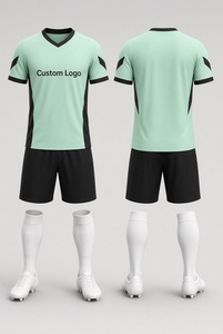 Peach Orange Navy Football Kit Jersey Shorts <b>Socks</b> Custom Logo Men Adult Soccer Uniform Set Short Sleeve Crew Neck - Product Image 6