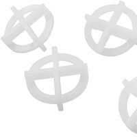 100 pièces de calibres de nivellement de carreaux en PP blanc poli de 1,5 mm, détachables, accessoires de nivellement de carreaux portatifs pour la pose murale et au sol