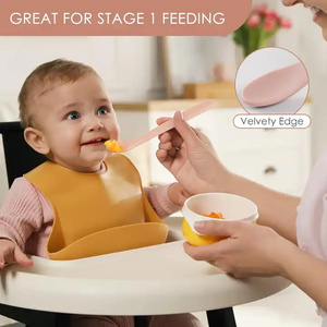 Bán buôn đầy màu sắc BPA FREE bé Mini Silicone Bộ đồ ăn muỗng, tay cầm dài bé muỗng - Product Image 6