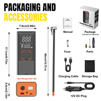 Compresseur d'air portable sans fil avec batterie externe, affichage numérique, lumières LED, gonfleur de pneus, démarreur de secours, batterie 6000 mAh, pression des pneus