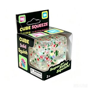 New Christmas Design Glitter Ice Cube Squishy Toy Square Shape Stress Relief Maltose <b>Squeeze</b> <b>Ball</b> Sensory Toy - Product Image 5