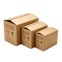 Boîte en carton ondulé, carton d'expédition kraft, boîte d'emballage pliable, impression de logo, recyclable pour l'e-commerce, l'envoi postal et le stockage
