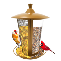 Mangeoire à oiseaux en métal 2-en-1 anti-écureuil pour extérieur, suspendue et décorative, vente directe usine