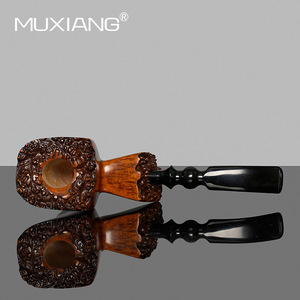 Muxiang Handmade Burl Wood Pipe Free Type Tobacco Pipe For Men Smoking Accessory - Product Image 2