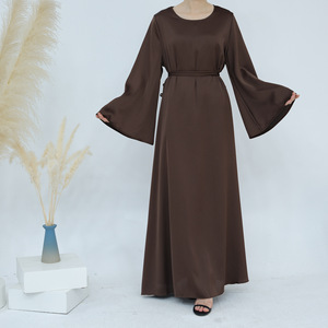 Women Modest <b>Abaya</b> Dress Long Sleeve Maxi Robe Solid Color Faithful Wear for Daily <b>Prayer</b> Wedding - Product Image 3