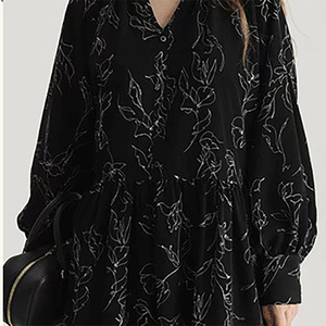 OEM ODM Moyen-Orient Robe Tissu Noir Foncé Tissé Imprimé Polyester Abaya Tissu Matériel - Product Image 4