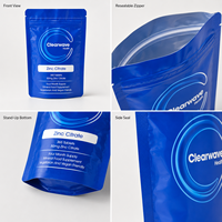 Meilleures ventes : Sachets Doypack refermables à fermeture éclair, personnalisés, bleus brillants, de qualité alimentaire, pour compléments alimentaires à base de plantes et de vitamines, pochettes verticales