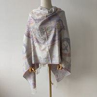 Écharpe en viscose pour femme, design personnalisé, style ethnique, motif paisley, jacquard imprimé, longue écharpe de voyage, châle