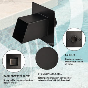 หัวน้ำพุสี่เหลี่ยม <span class=keywords><strong>PONDO</strong></span> ขนาด 2 นิ้ว, รางน้ำสแตนเลส 316 พร้อมแผ่นกั้นน้ำแบบพ่นสำหรับสระว่ายน้ำและบ่อ - Product Image 2