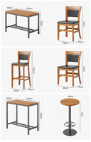 Tables et chaises de bar en bois massif, tabourets de bar, canapés de pub de style industriel, sièges de banquette, comptoir de bar chic pour salon de bar