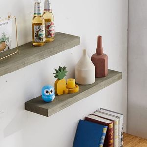 Hiện đại hình chữ nhật màu đen rắn gỗ nổi Kệ handmade Wall Mount cho nhà khách sạn hoặc trường học cho lưu trữ-Nhà máy bán buôn - Product Image 4