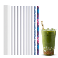 Pailles en acier inoxydable vierges pour sublimation en gros, pailles réutilisables en métal blanc pour gobelets de 40 oz, fournitures pour impression personnalisée