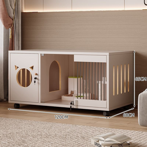Cage pour chat Dongma en bois massif, respirante, à glissière horizontale, forme carrée, pour usage domestique, multi-niveaux, petite - Product Image 4