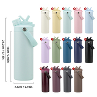 Bouteille isotherme sous vide en acier inoxydable à double paroi de 18 oz, sans BPA, avec logo personnalisé, directement de l'usine, avec paille 2-en-1 et couvercle à ouverture rapide