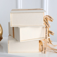 Luxury Book Shape Paper Jewelry Packaging Box Small Magnetic Gift Box With Ribbon