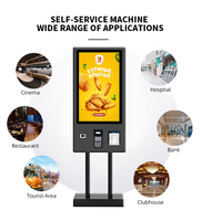 2022 modèles en Stock 32 pouces libre-service commande paiement terminal kiosque support mural avec scanner d'imprimante pour la restauration