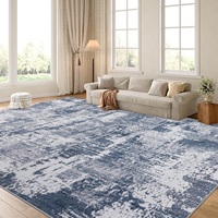 Abstrait zone lavable antidérapant grande taille jeter pliable salon chambre intérieur moderne maison déco bleu tapis tapis
