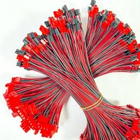 Arnés de Cables con Conector Estilo JST de Doble Color Rojo y Negro, con Conector Macho y Hembra Pre-crimpado para Iluminación LED y Equipos Electrónicos