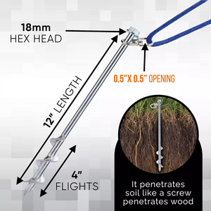 Twist trampolín estaca anclas Tie Dog Ground Kit de anclaje tienda columpio <span class=keywords><strong>valla</strong></span> espiral sacacorchos forma acero ancla estaca Kits - Product Image 3