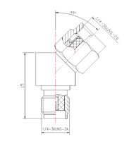 Connecteur coaxial RF en cuivre plaqué or SMA-JK, adaptateur mâle vers femelle SMA à 135 degrés pour câble de communication