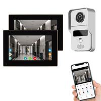 Sistema de Videoportero con Monitor Táctil Tuya, Visión Nocturna, Resistente al Agua, Aleación de Aluminio, Intercomunicador de 4 Cables y Cámara
