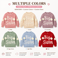 Pull cousu main personnalisé pour bébé Pull en tricot pour bébé Fleur de marguerite à la main pour bébé Gros vêtements Pull en tricot pour bébé