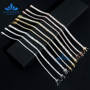 Bracelet tennis brillant en or blanc 10 et 14 carats pour hommes DEF VVS Chaîne à maillons en diamant cultivé en laboratoire Colliers fins pour cadeaux de fêtes de mariage - Product Image 3