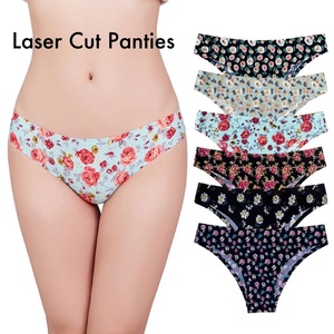 Taille basse femmes glace soie Nylon string sous-vêtements t-back <span class=keywords><strong>culotte</strong></span> léopard Floral papillon motif différent imprimé - Product Image 2