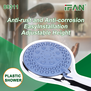 IFAN Hotel Use <strong>Wall</strong>-Mounted Adjustable Water Flow Water Saving Modern Round Silver Plastic <strong>Shower</strong> <strong>Head</strong> - Product Image 6