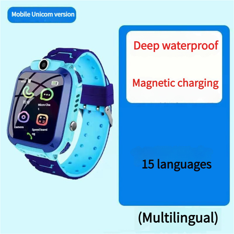 Q12: Resistente al agua hasta [profundidad], azul, multi-idioma.
