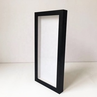 Bingkai Shadow Box Gantung Dinding Ramah Lingkungan Buatan Tangan Ukuran Kustom Grosir Hitam PS 6 X 14 Inci Kedalaman 2 cm