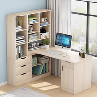 Bureau à domicile Bureau en bois pour étudiants Table d'écriture Bureaux d'ordinateur avec étagère à livres Support de rangement