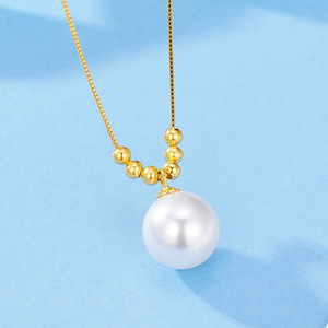 लक्जरी 925 स्टर्लिंग चांदी के मोती पेंडेंट नेकलेस हार-शादी - Product Image 5