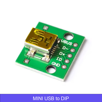 Micro Mini USB 2,0 3,0 hembra a macho USB B conector interfaz 2,54mm DIP PCB convertidor adaptador Breakout Board