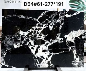 Dalle de marbre noir Napoléon poli, Breccia noir avec des veines blanches spectaculaires pour murs intérieurs de luxe, comptoirs et îlots - Product Image 2