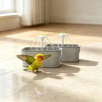 Bassin de bain pour perroquets avec circulation automatique, dispositif de bain pour oiseaux pour calops et conures, grand bassin de douche