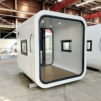 Maison préfabriquée modulaire de luxe de haute qualité, type Apple Cabin, avec terrasse, en acier galvanisé, petite maison pour projets hôteliers, complexes hôteliers et appartements.